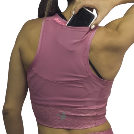 CROP TOP SPORT GRECAS ROSA